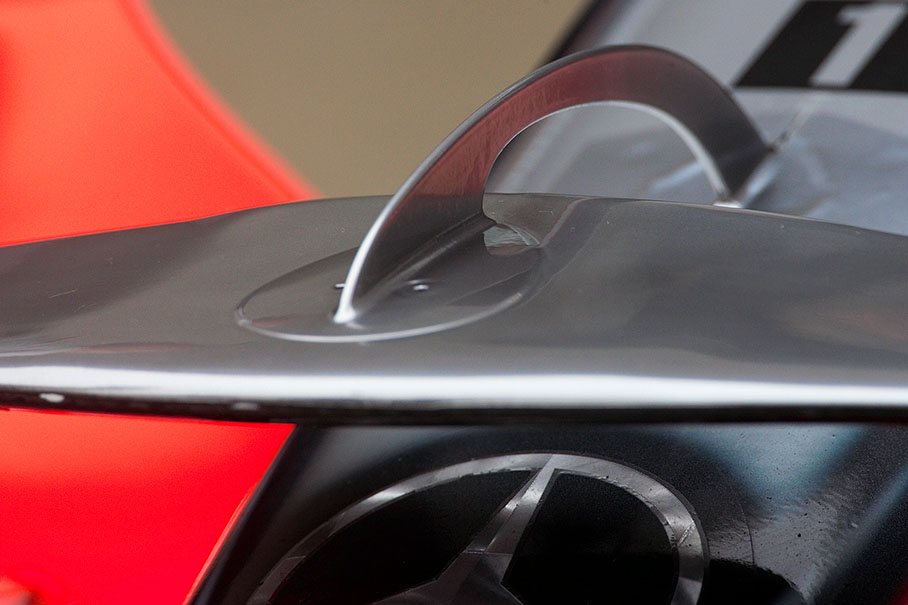 Aerodynamical bodywork at the front of a McLaren