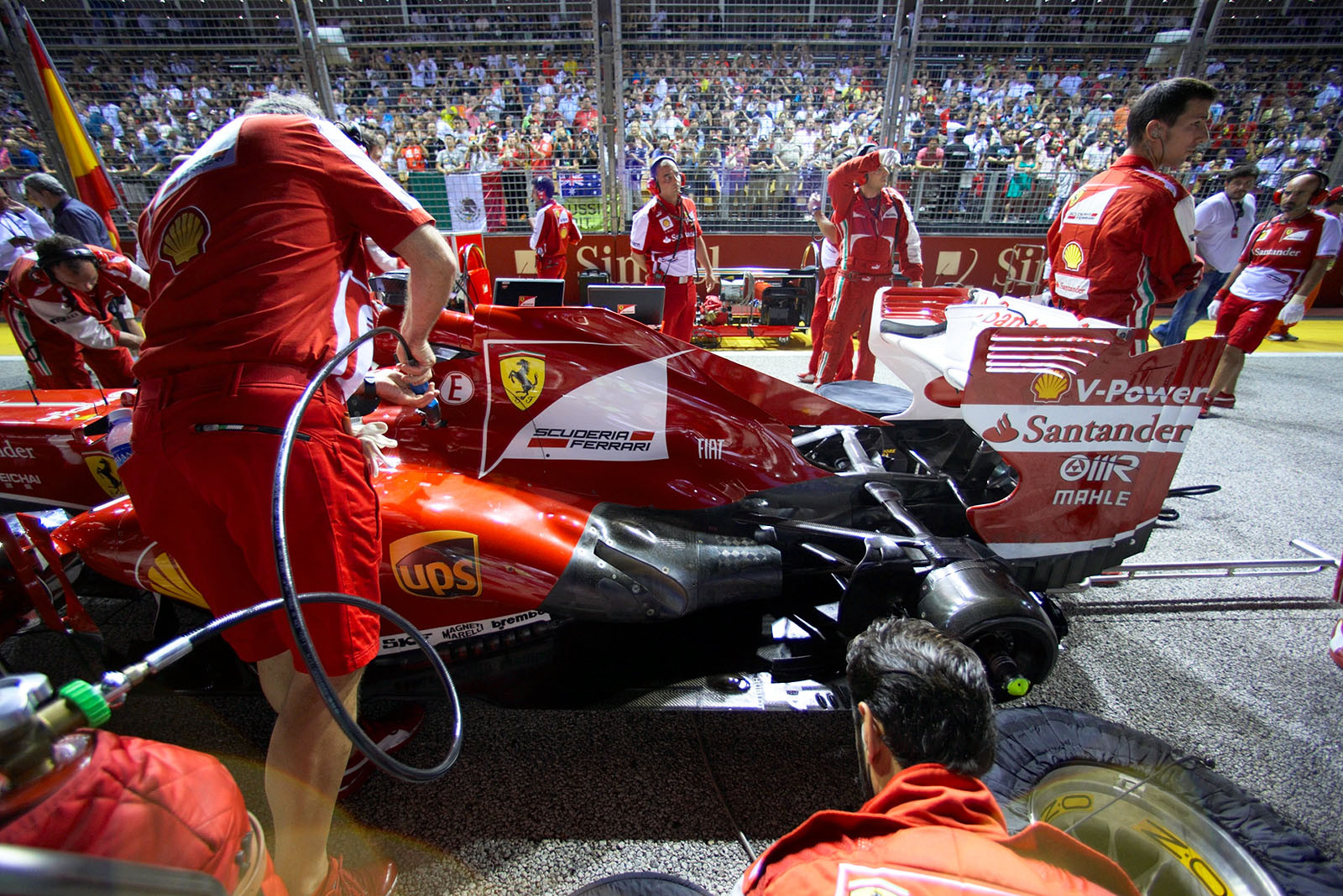 Alonso’s Ferrari on the grid