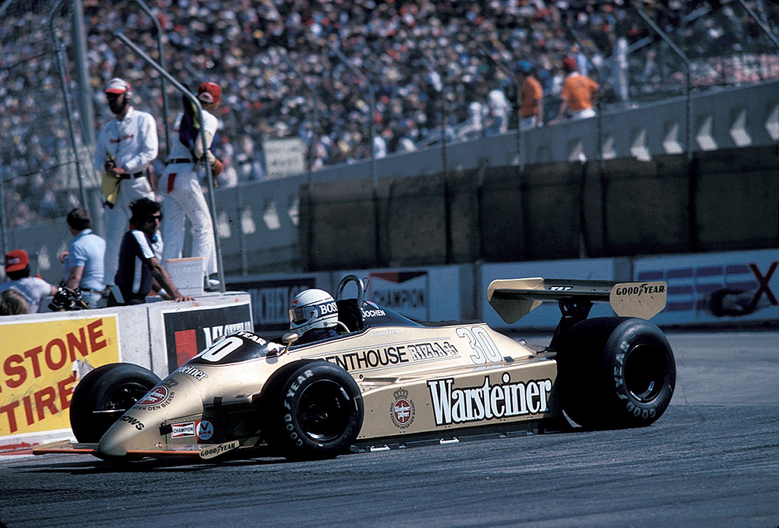 Jochen Mass on Arrows-Cosworth, United States West GP Long Beach 1980 ("Penthouse Rizla +" livery in Long Beach 1980 only)