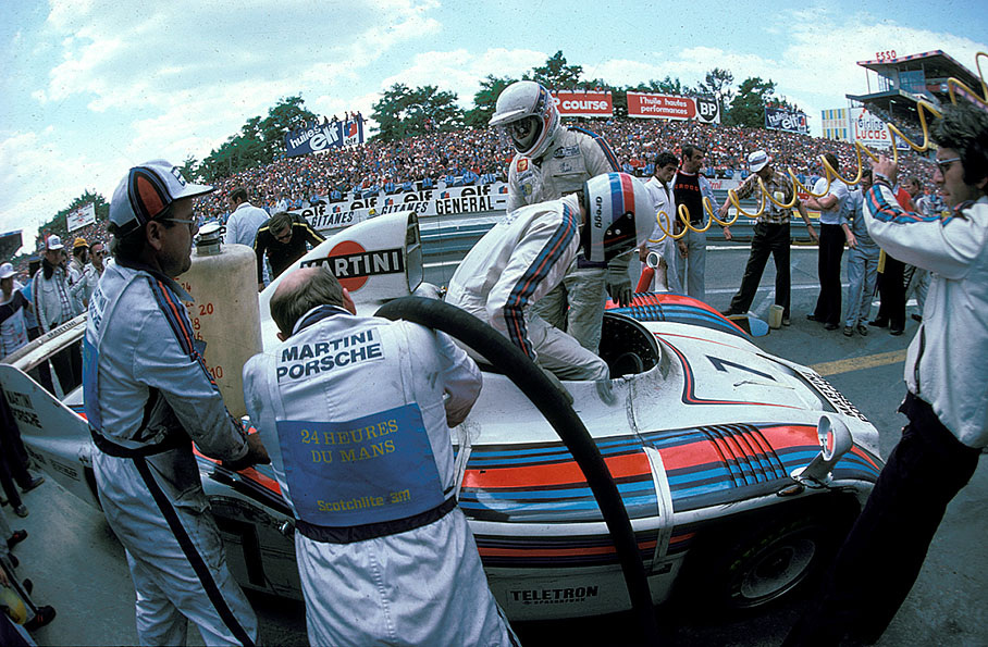 Martini Racing Porsche System's Porsche 936/78 (Type-935 2.1L Turbo Flat-6) #7 driven by Hurley Haywood, Peter Gregg and Reinhold Joest becomes third placed