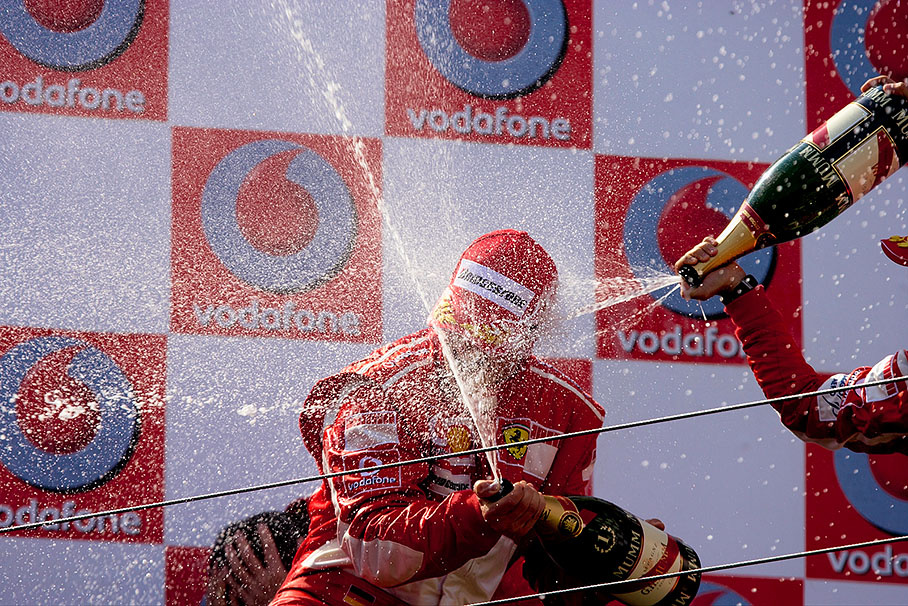 Champagne shower for Michael Schumacher