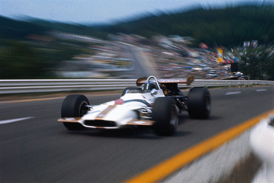 Pedro Rodriguez, BRM P153 out of Eau Rouge