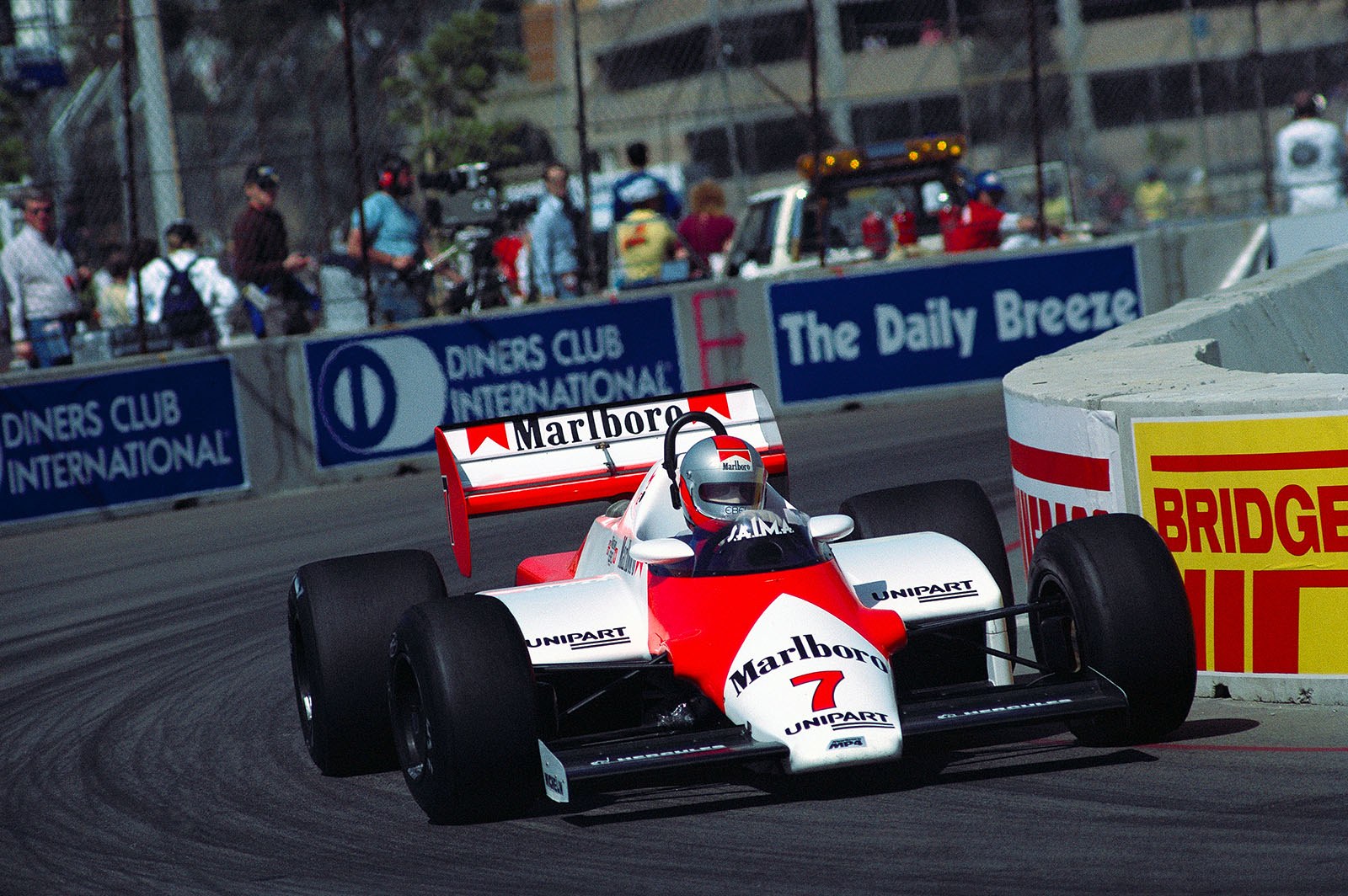 John Watson, McLaren-Ford, winner of the USA-West Grand Prix, Long-Beach (CA), 1983