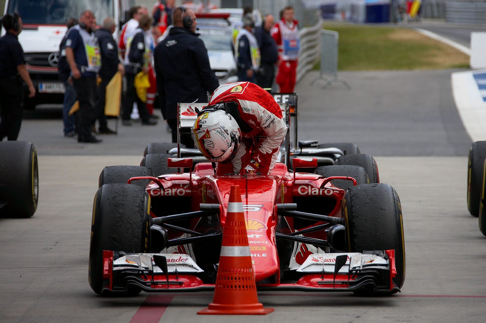 Forth place for Ferrari driver Sebastian Vettel, Spielberg, Austrian Grand Prix, 2015
