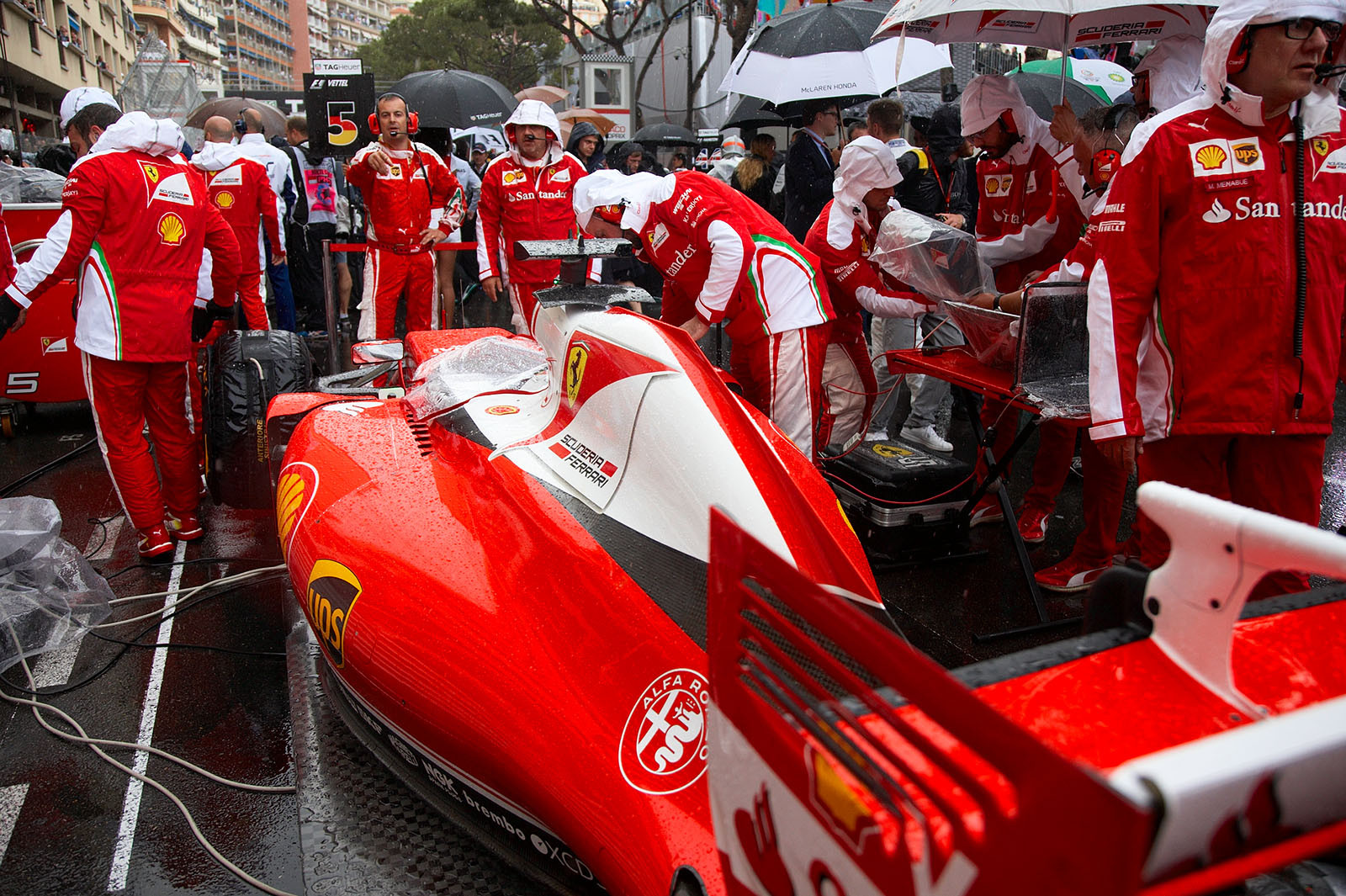 Vettel's Ferrari at grid position 4, Monte Carlo Grand Prix, 2016