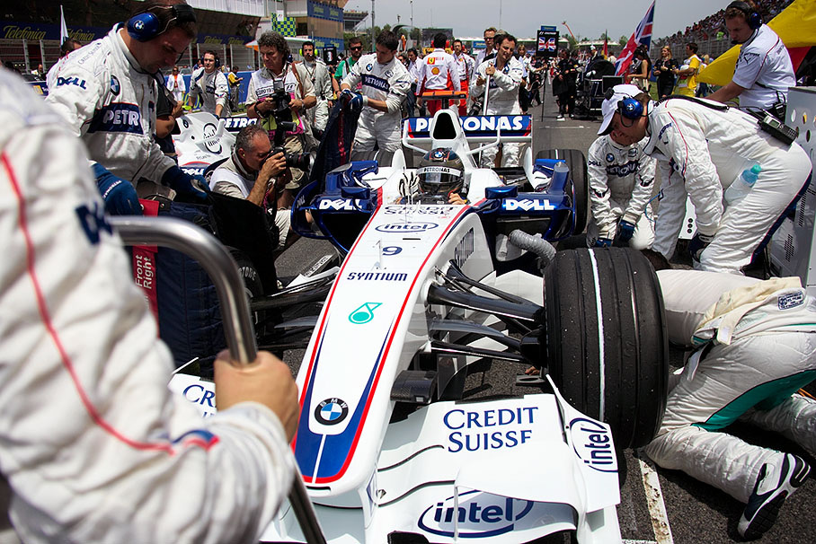 Nick Heidfeld on his grid position