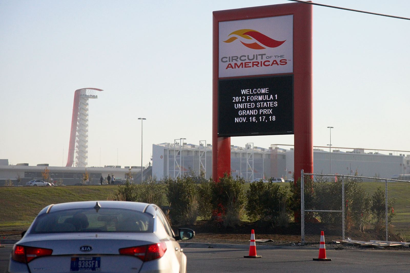 A large sign welcomes the circuit guests and race fans