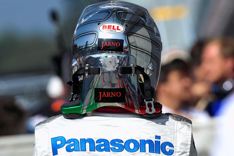 Jarno Trulli's worn helmet rear after Q3