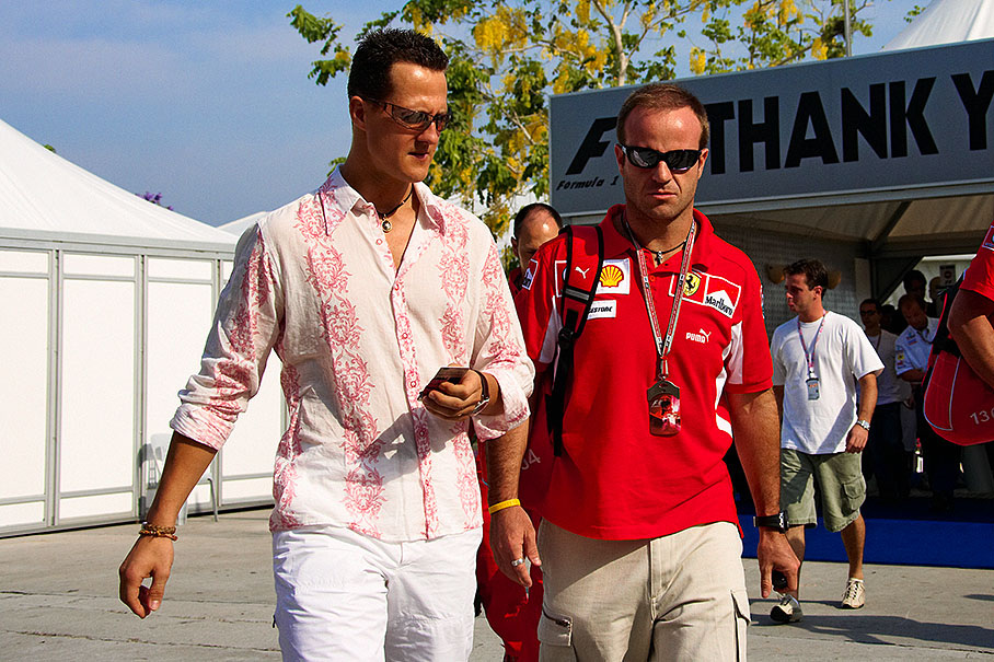 Michael Schumacher and Rubens Barrichello