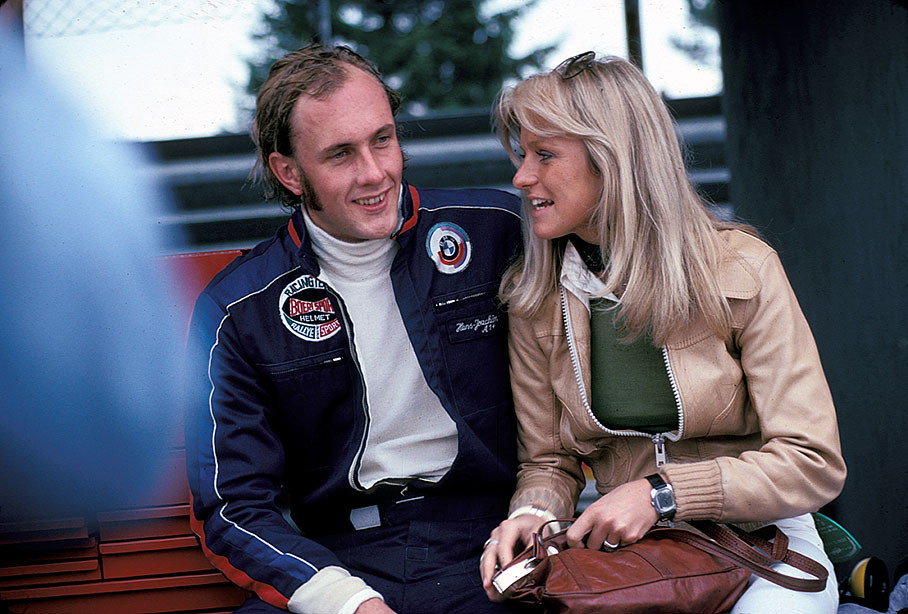 Hans-Joachim Stuck with his wife, German GP Nuerburgring 1975