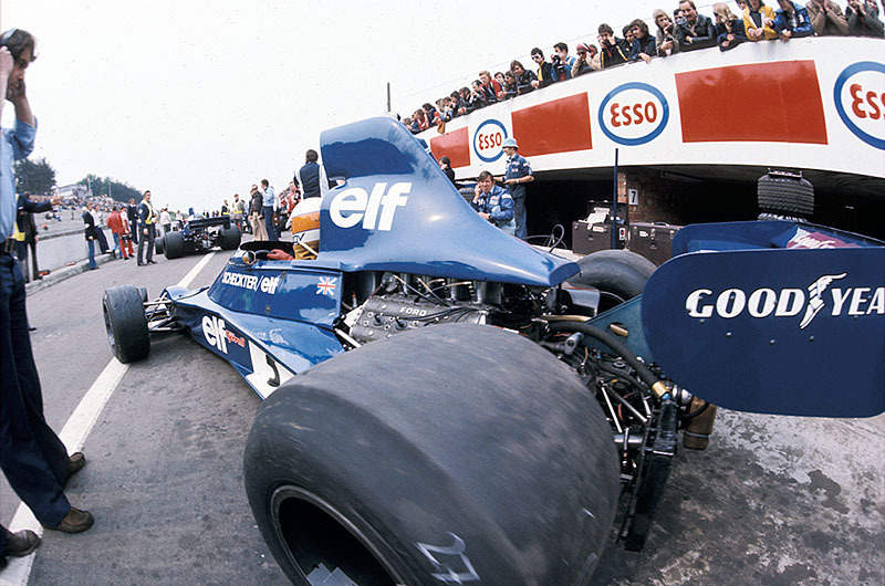The later second placed Jody Scheckter on Tyrrell-Cosworth 007, Belgian GP Zolder 1975