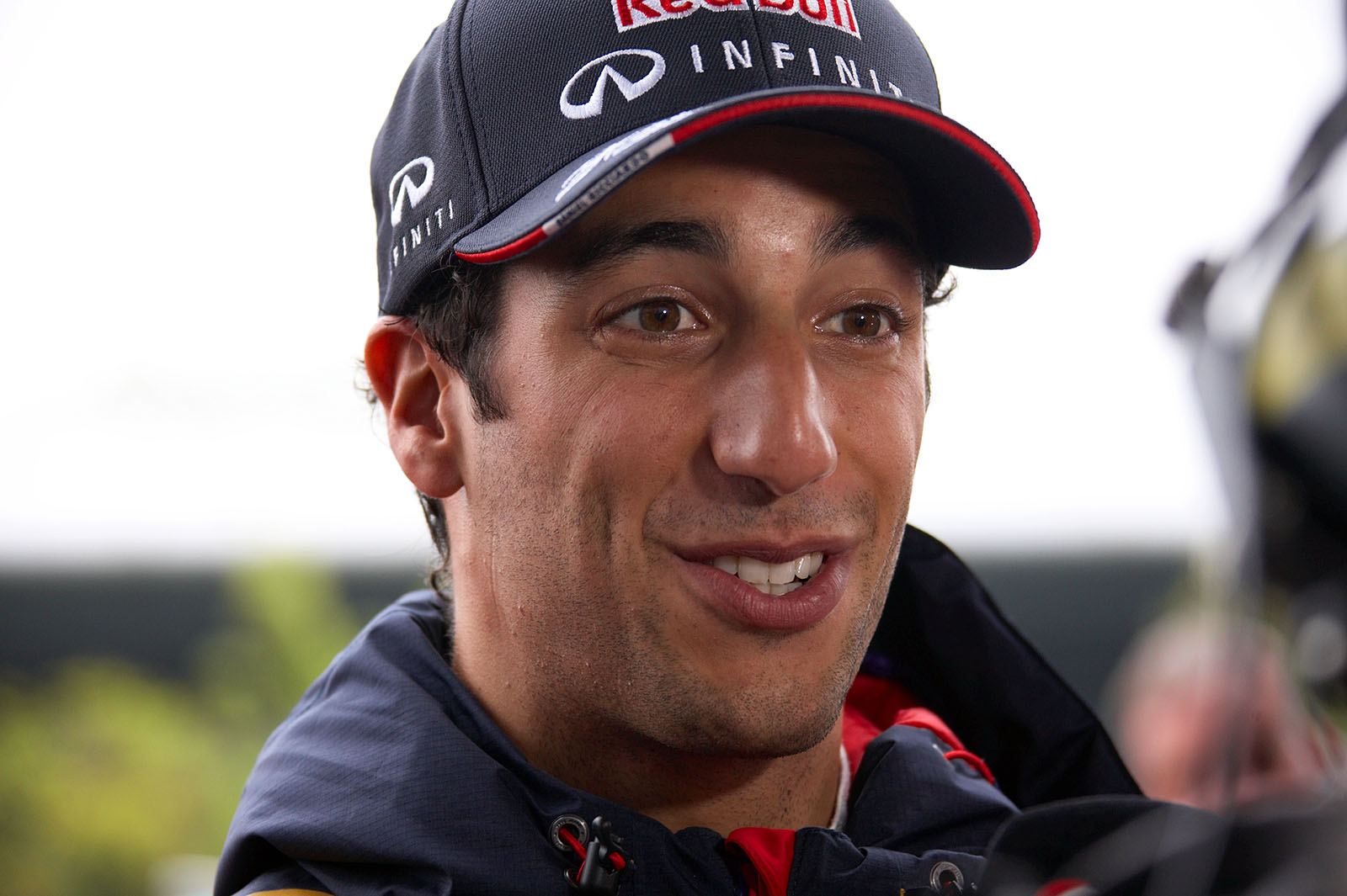 Daniel Ricciardo, obviously proud after qualifying. The Australian has out-qualified his four-time champion team-mate Vettel three times this season, Shanghai, Chinese Grand Prix, 2014