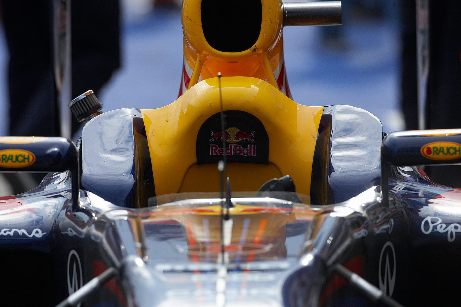 The victorious Red Bull-Renault in parc ferme after the race