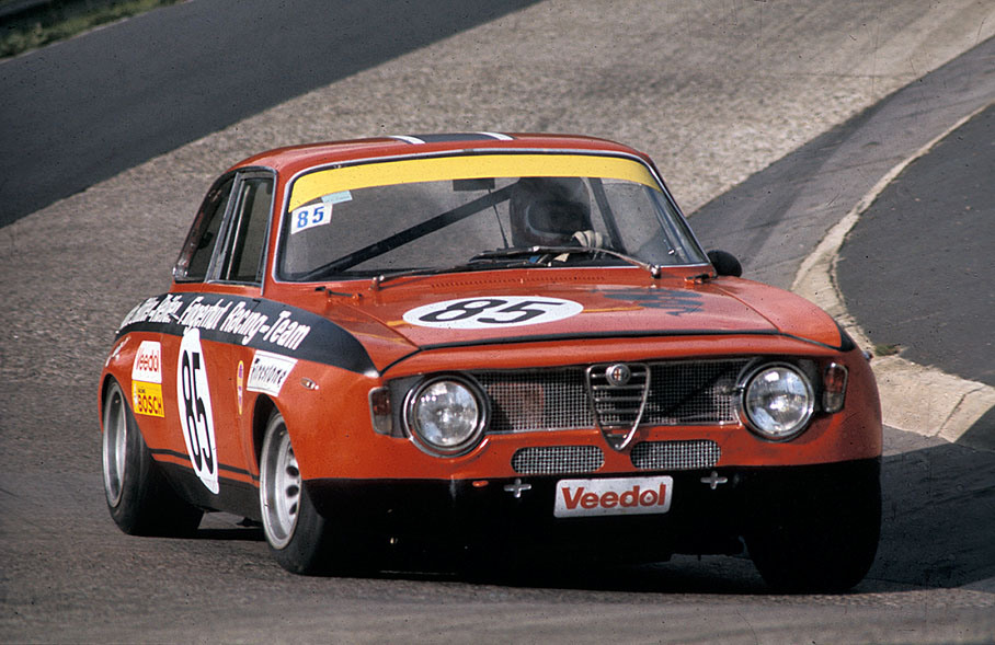 Emerson Fittipaldi on an Alfa-Romeo during a support race prior to the British GP 1972