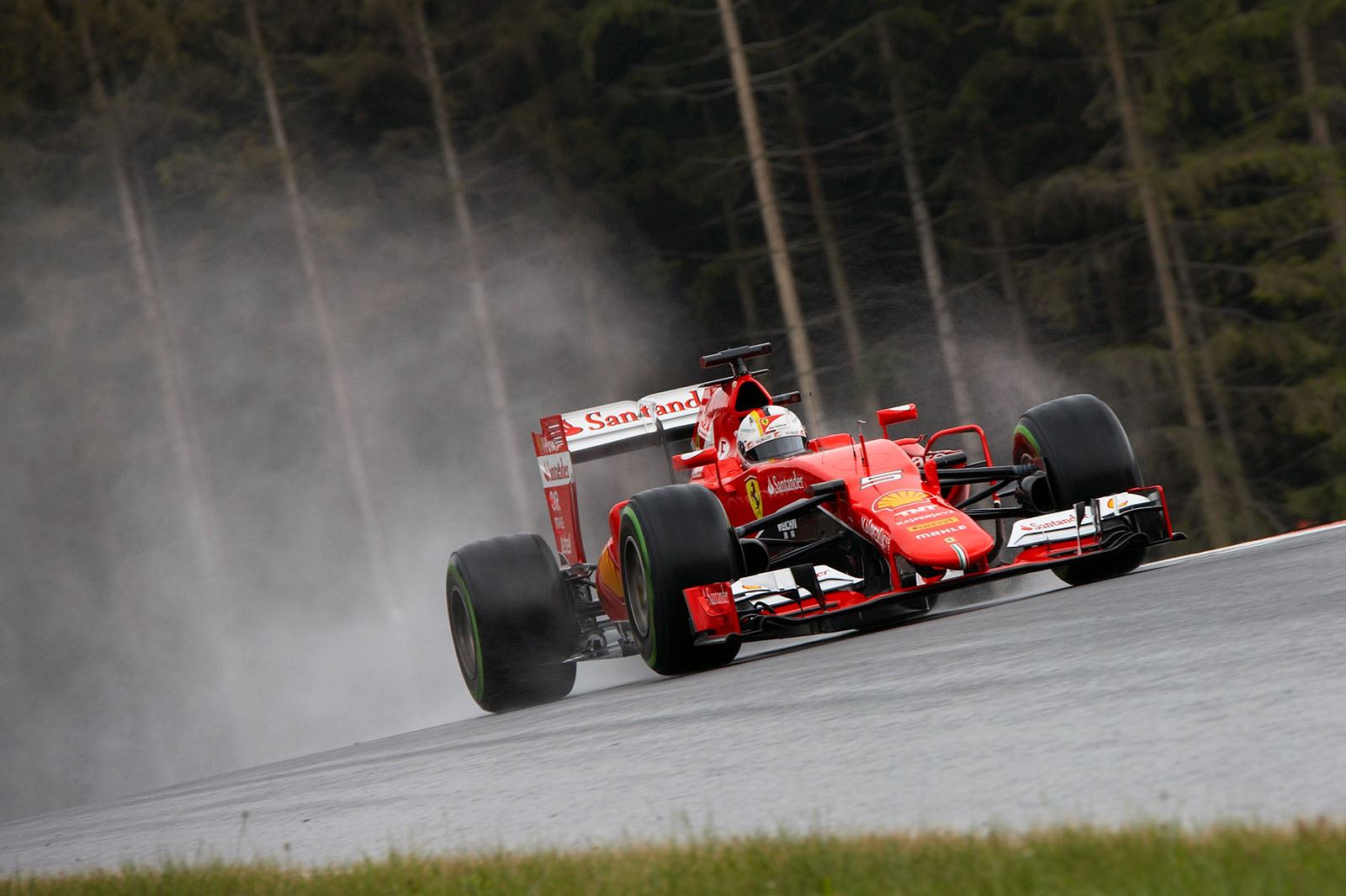 Sebastian Vettel, Ferrari, during the final practice session on Saturday morning for the Austrian Grand Prix, 2015