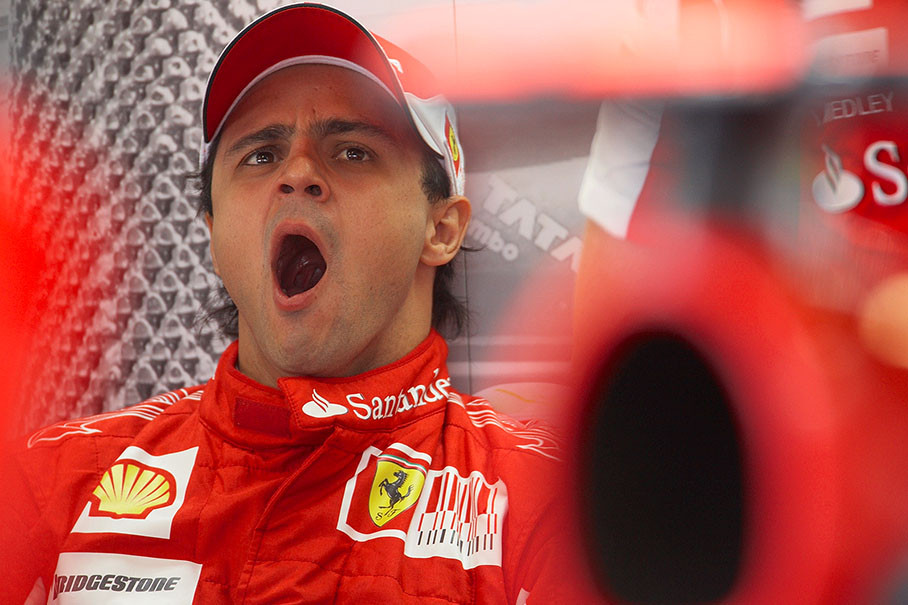Felipe Massa yawns his tension away