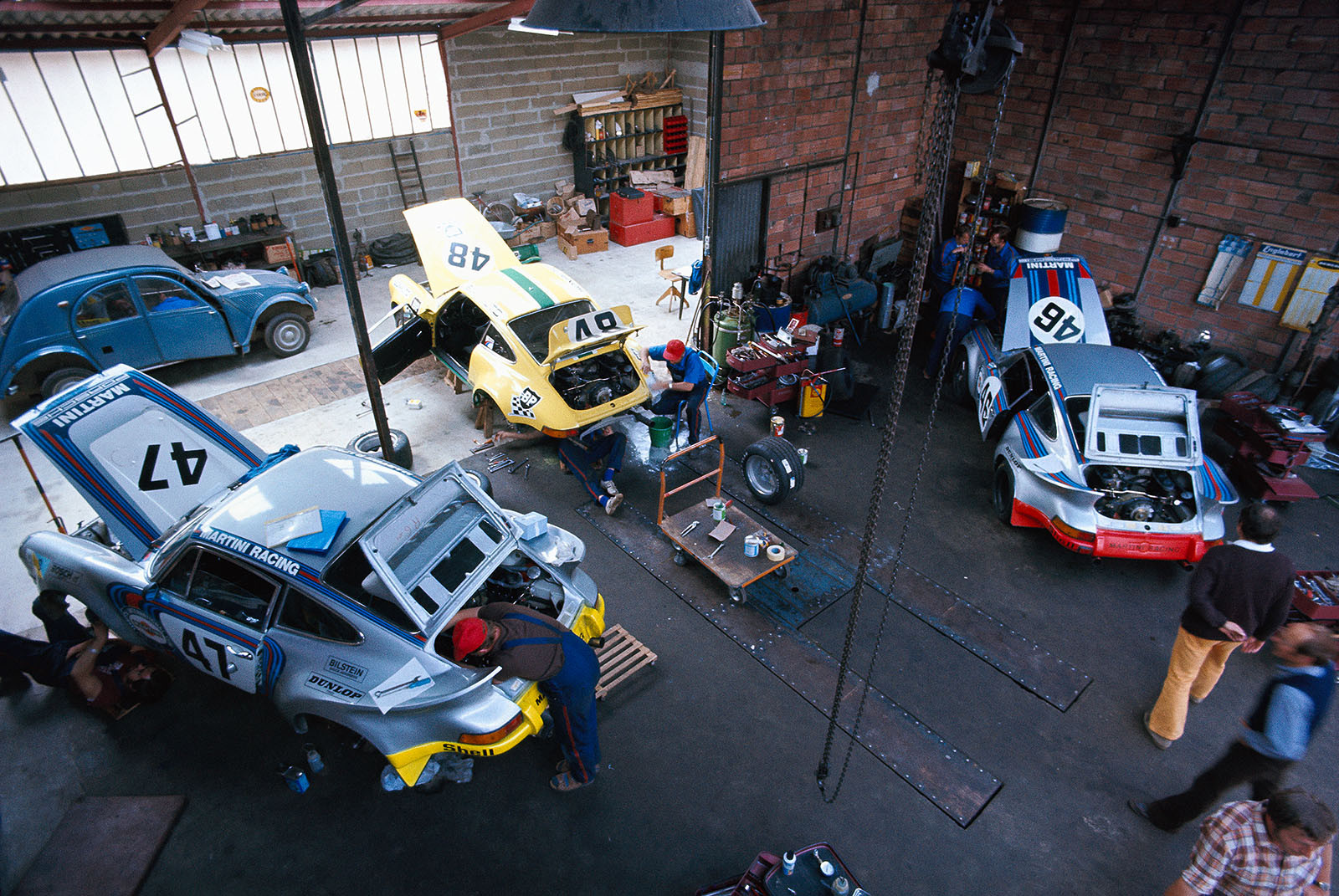Martini Porsche garage, Le Mans 1973