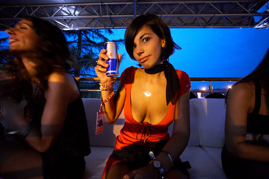 An italian Red Bull Formula Una presents her favourite drink