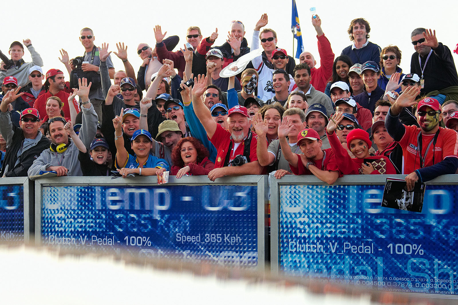 Fans from Down Under eagerly awaiting the drivers to spend a minute for giving autographs