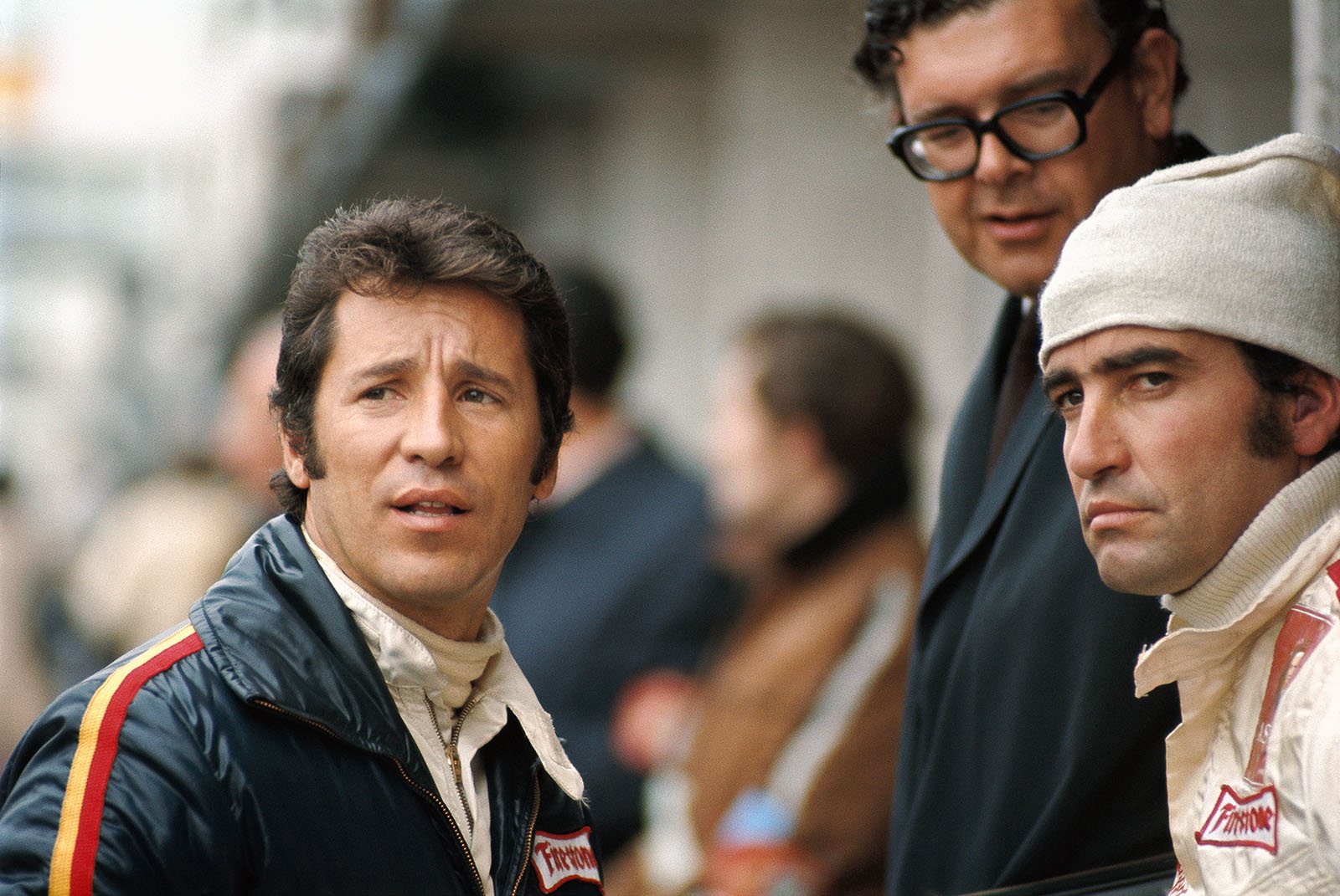 Ferrari drivers Mario Andretti and Clay Regazzoni