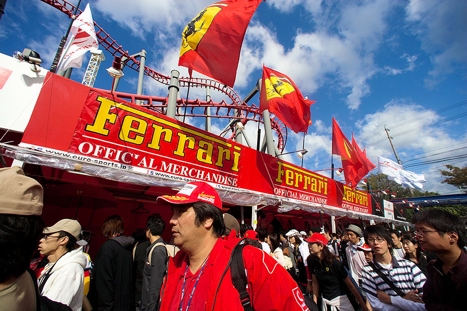 Another official Ferrari mechandising booth
