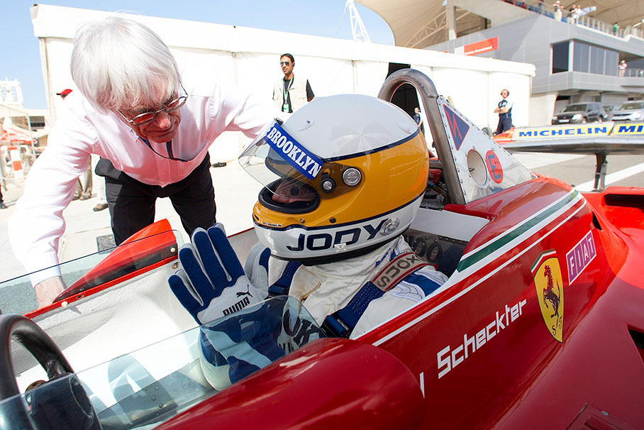 Bernie Ecclestone at Jody Scheckter's (Formula 1 World Champion 1979) original Ferrari 312T4
