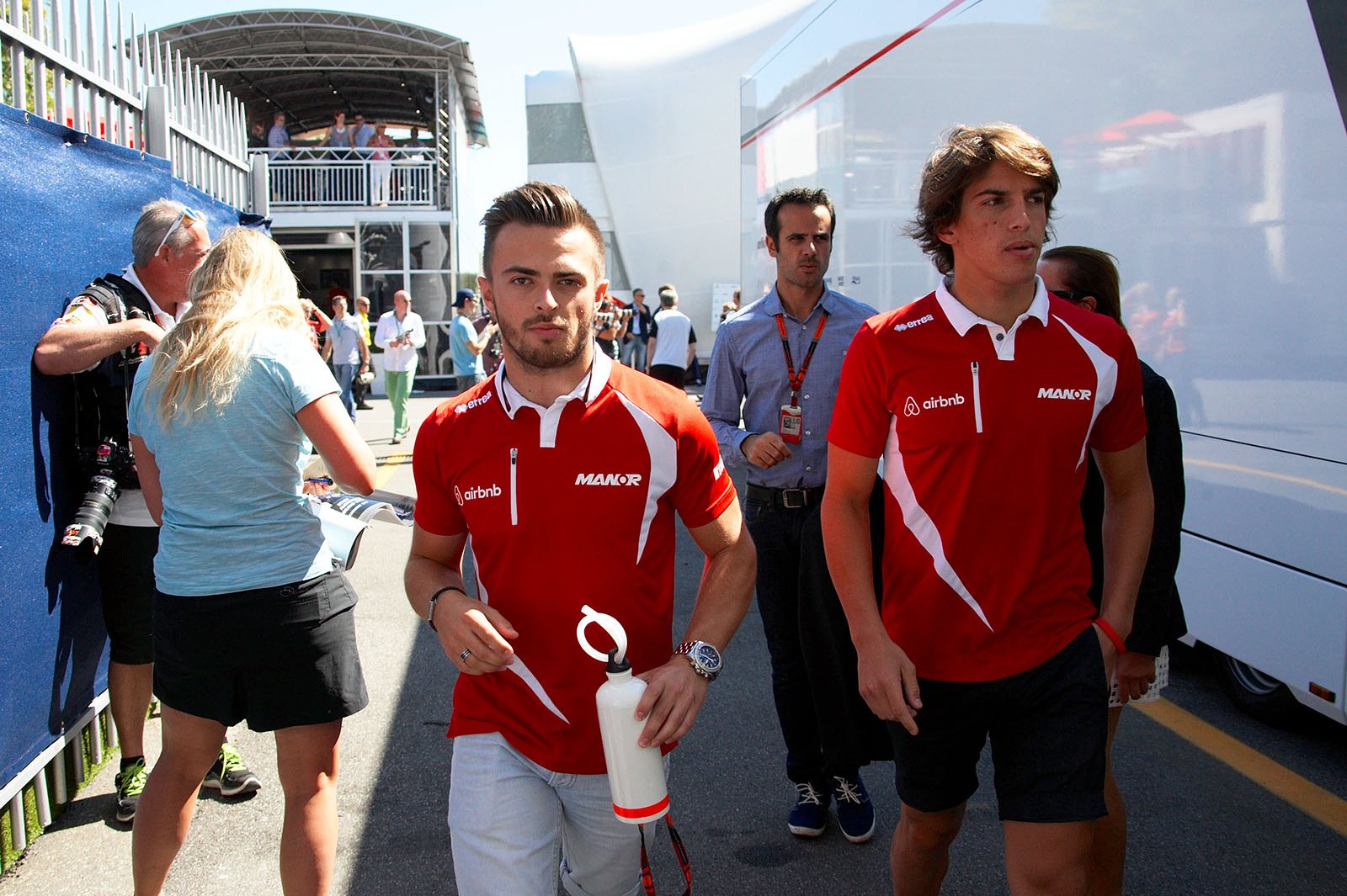 The Manor-Marussia F1 drivers Stevens and Merhi
