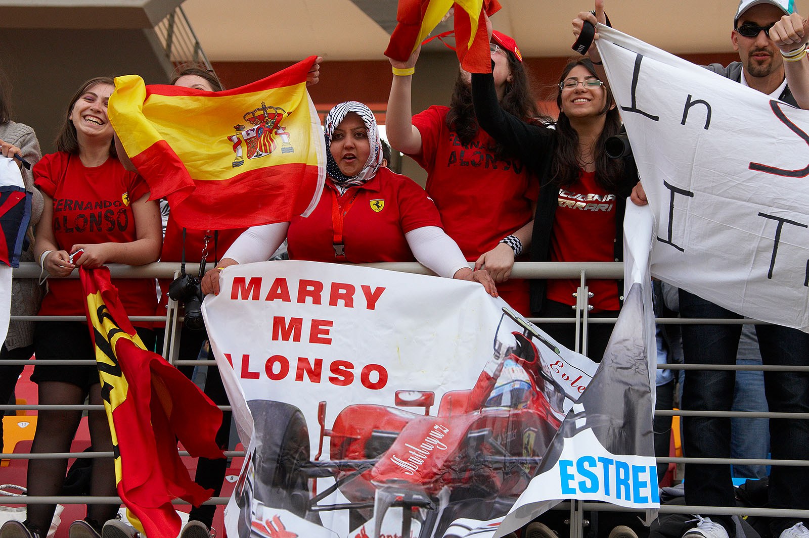 A devoted Turkish fan of Alonso probably exaggerates the claim on the banner