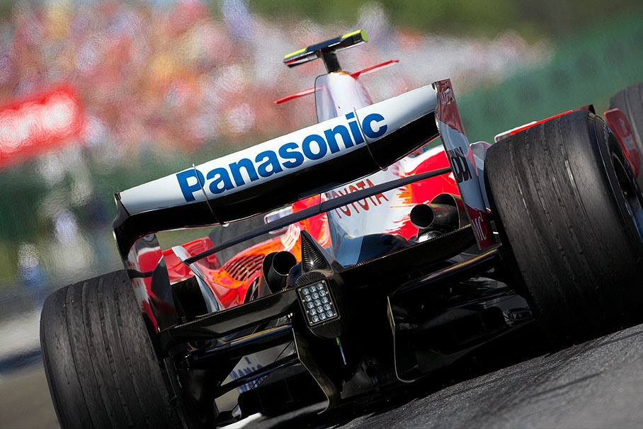 Jarno Trulli's Toyota at pit lane exit