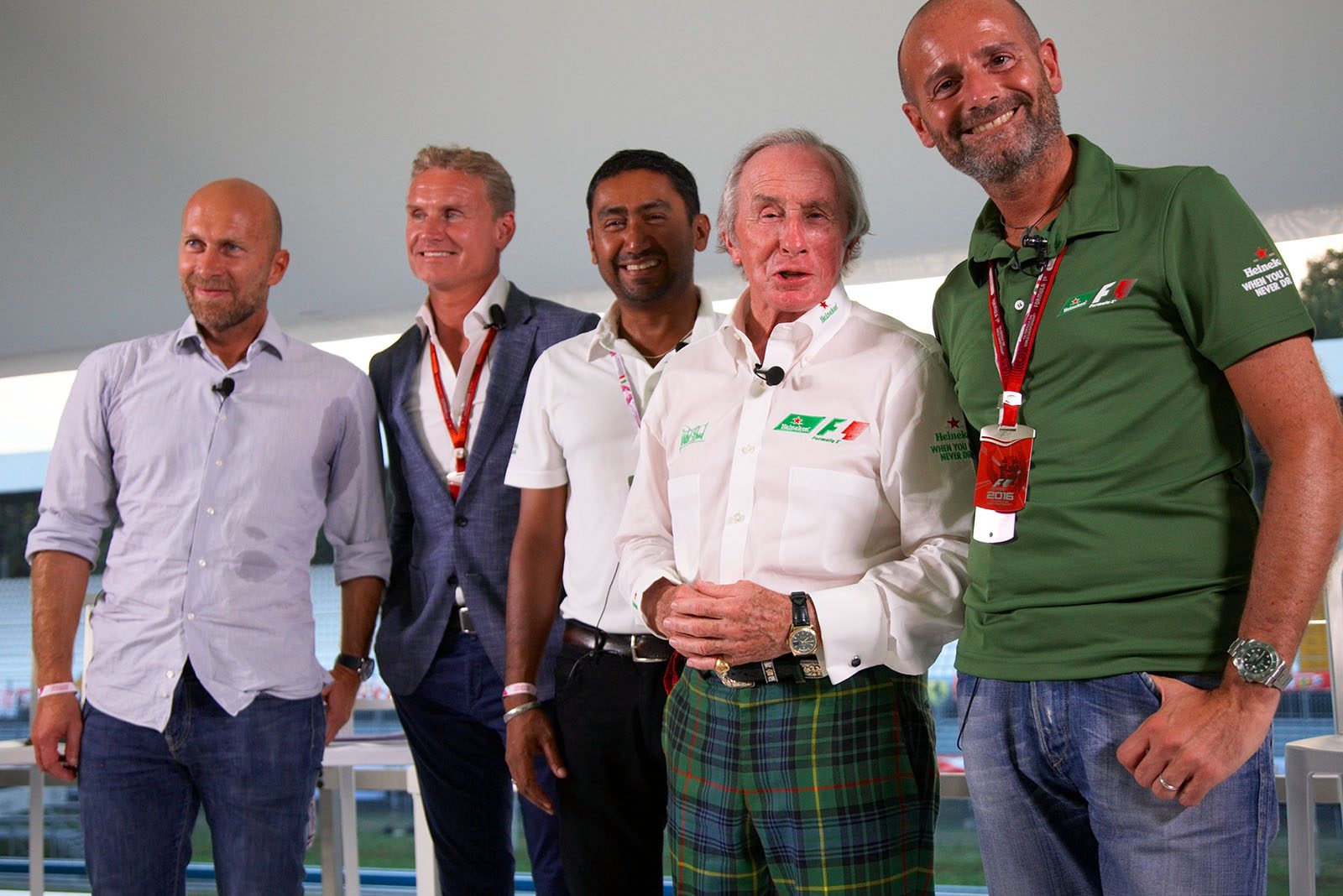 Dutch brewery Heineken announcing it's new partership with Formula 1, supported by former British F1 drivers David Coulthard and Jackie Stewart, Monza, Italian Grand Prix, 2016