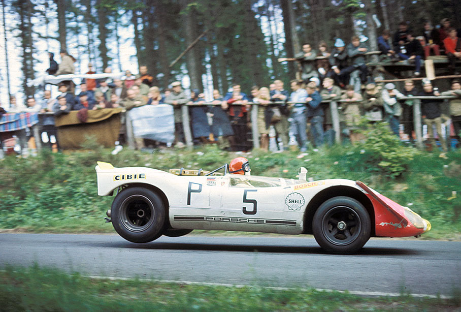 Works Porsche P908/2 011 #5 driven by Willy Kauhsen (D) and Karl von Wendt (D) becomes fifth placed