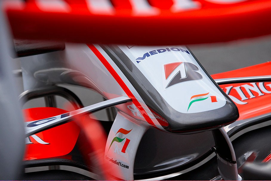 A Force India nose cone tip