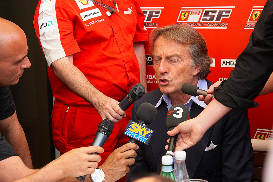 Ferrari President Luca di Montezemolo is being interviewed