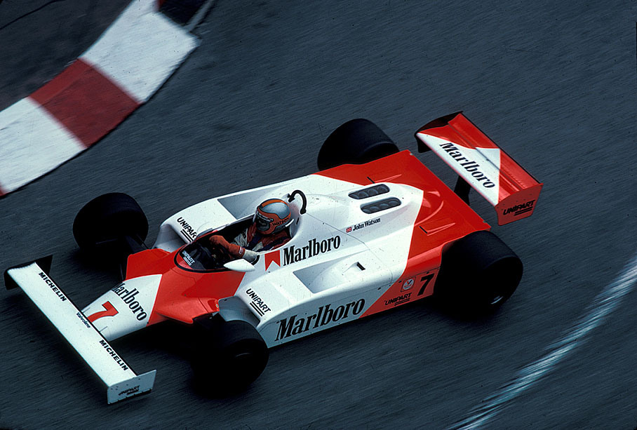 John Watson on McLaren-Cosworth
