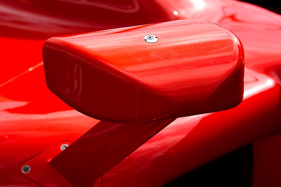A Ferrari rear mirror