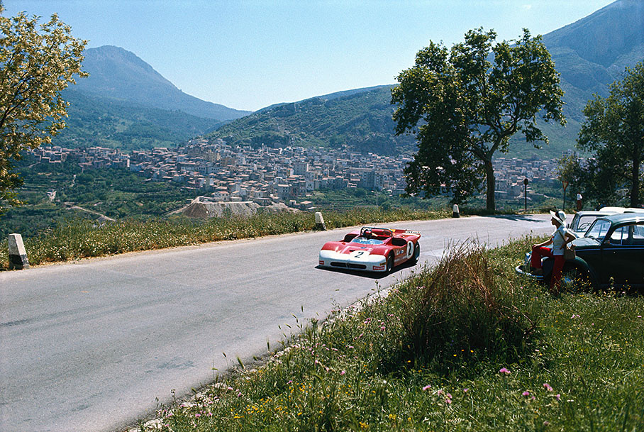 Second placed Andrea de Adamich (I) and Gijs van Lennep (NL) in the Alfa Romeo T33/3 entered by Autodelta SpA