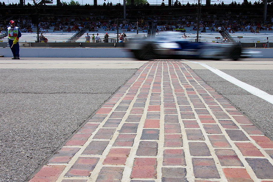 BMW Sauber driver Sebastian Vettel crosses the brick line