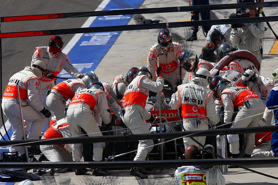Pit stop of Heikki Kovalainen, McLaren Mercedes