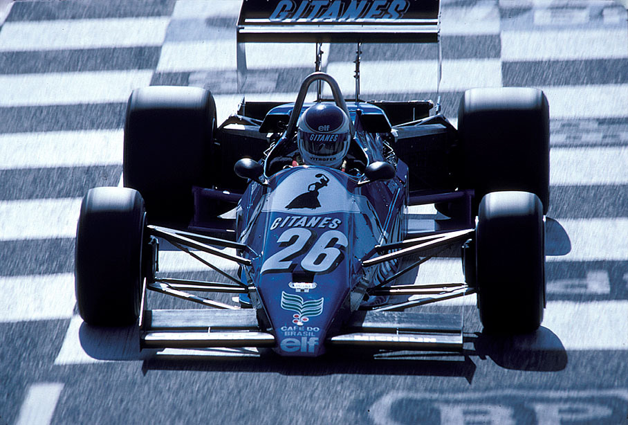 Raul Boesel in a Ligier-Cosworth