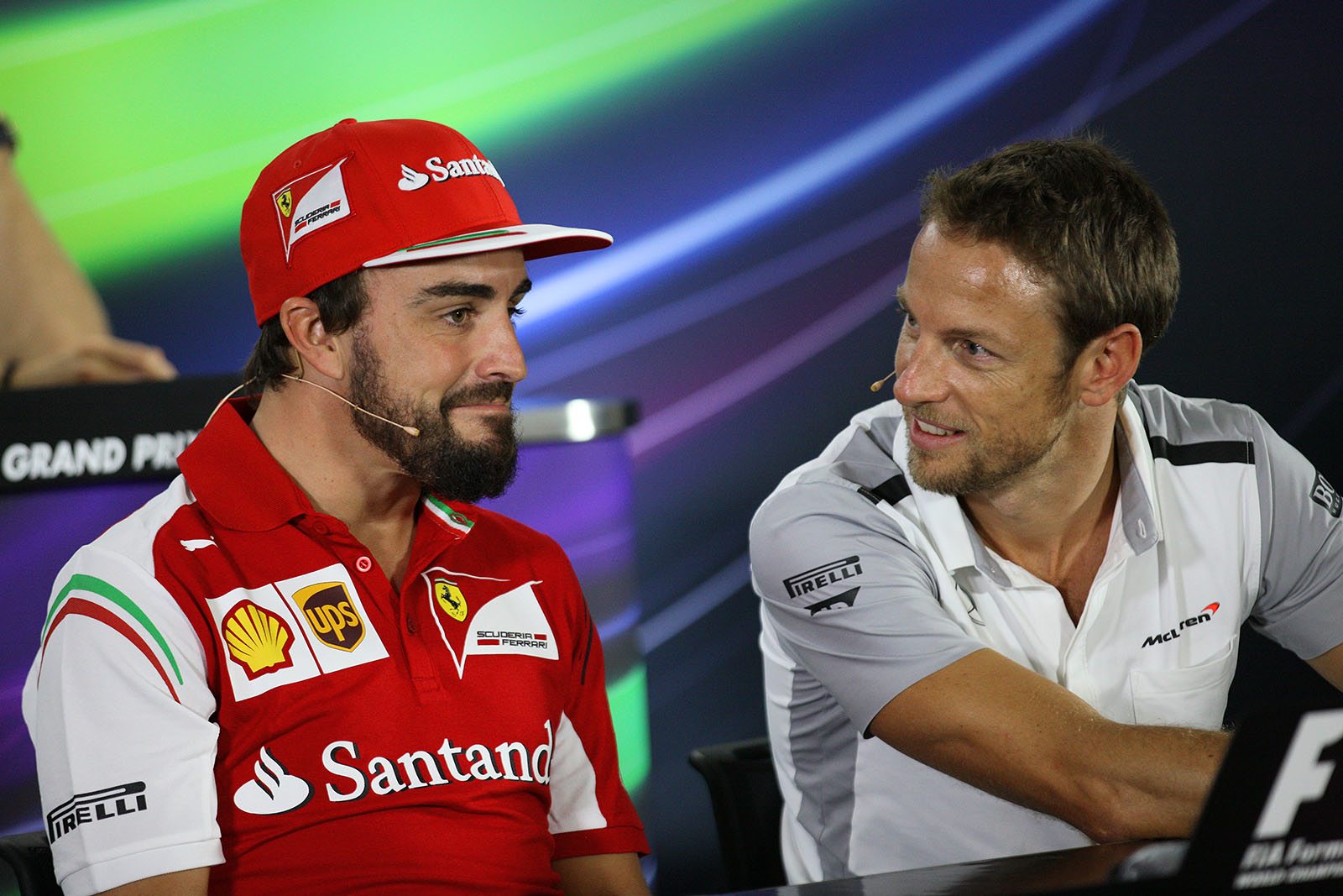 Maybe the next season team-mates at McLaren: Ferrari driver Fernando Alonso and McLaren driver Jenson Button on Thursday press conference, Abu Dhabi Grand Prix, 2014