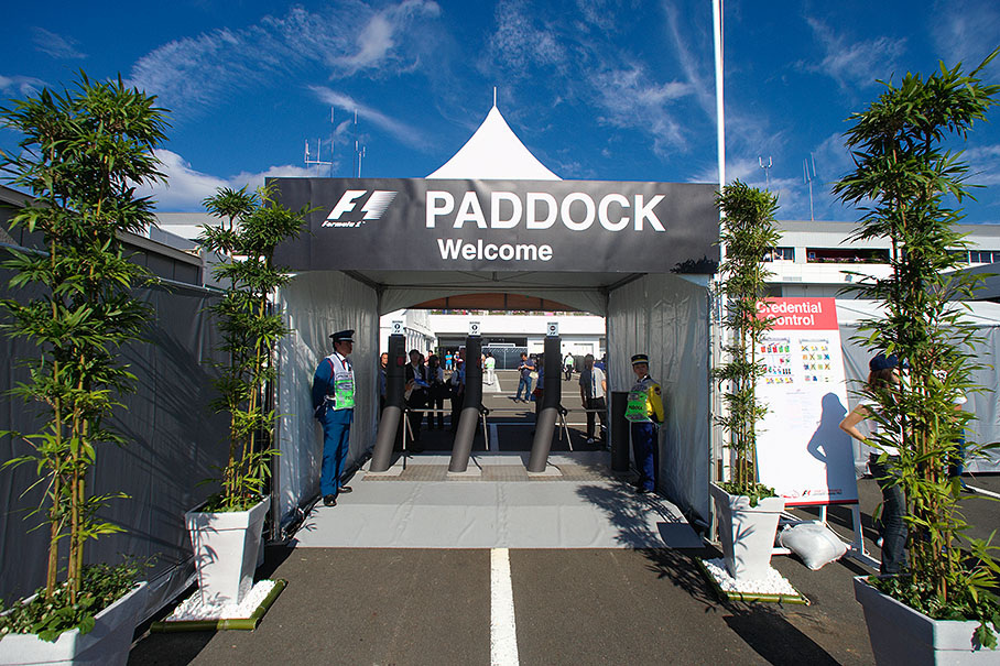 The paddock entrance
