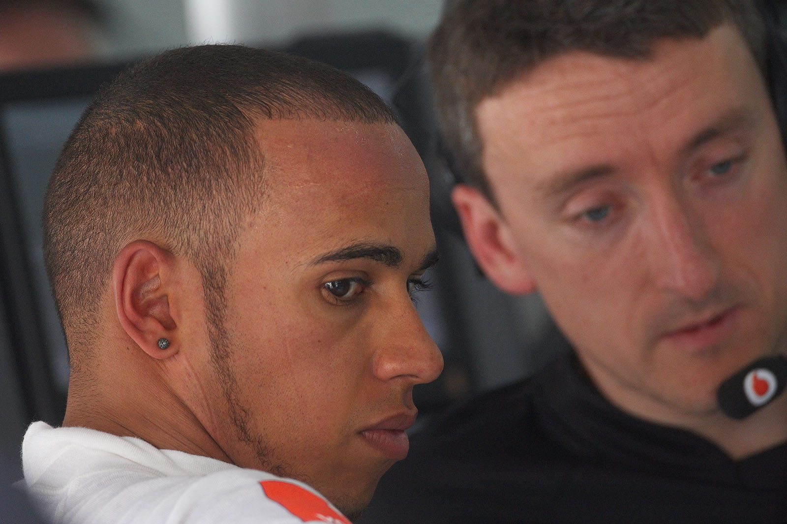 Lewis Hamilton in McLaren pits
