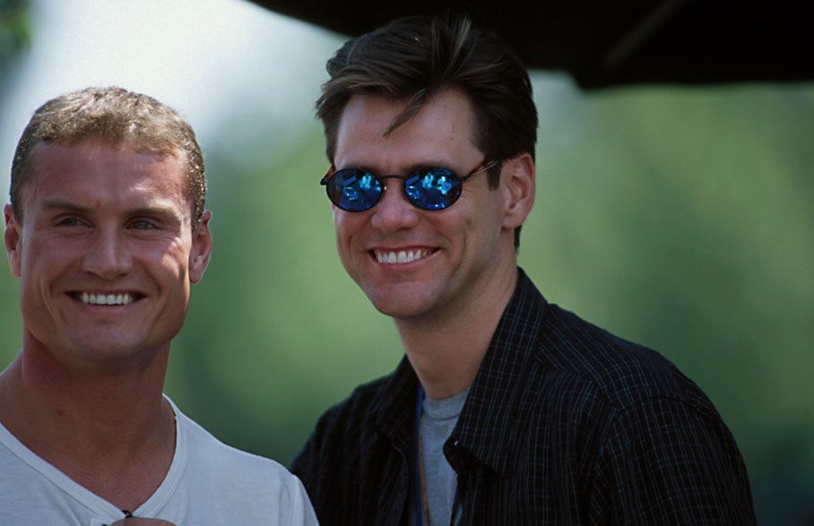 Actor Jim Carrey with Coulthard