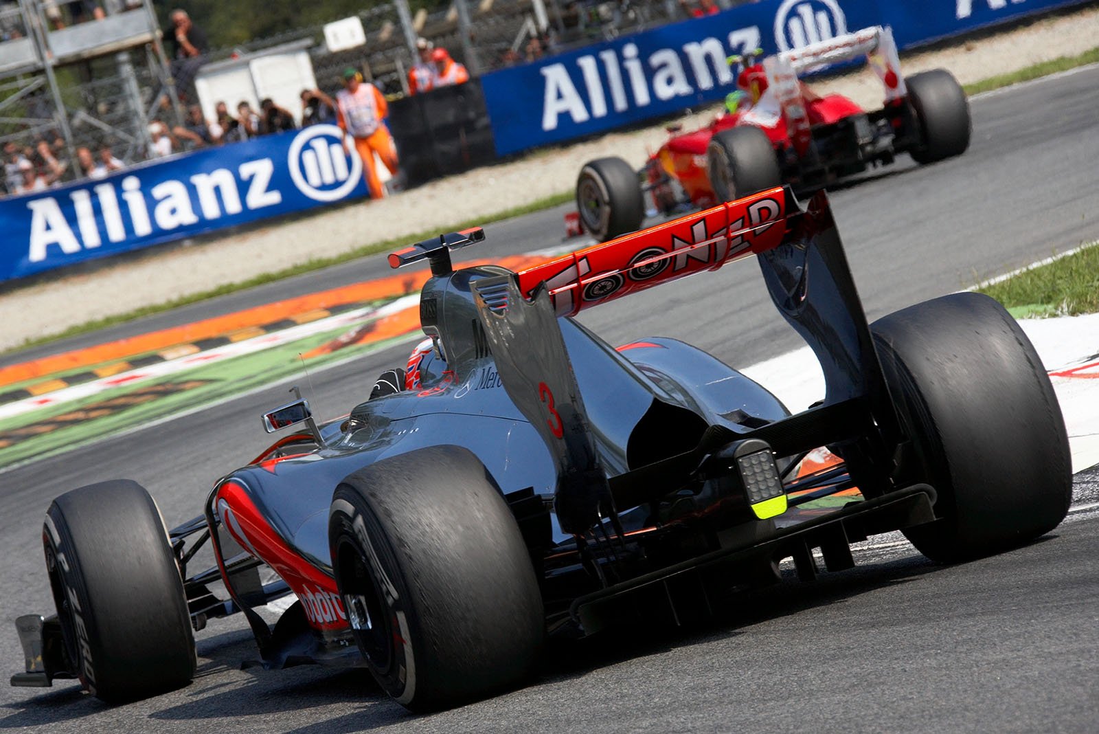 Jenson Button, McLaren Mercedes, following Massa