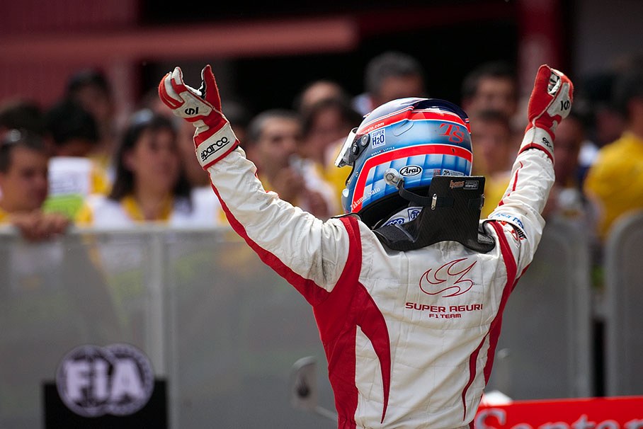 A very happy Takuma Sato gained the Super Aguri team's first point - not by luck, by hard work!